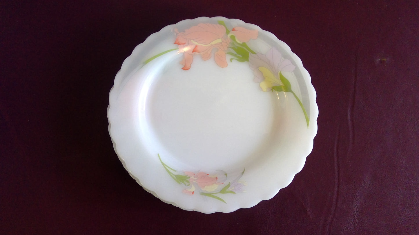 Iris Floral Milkglass Plate