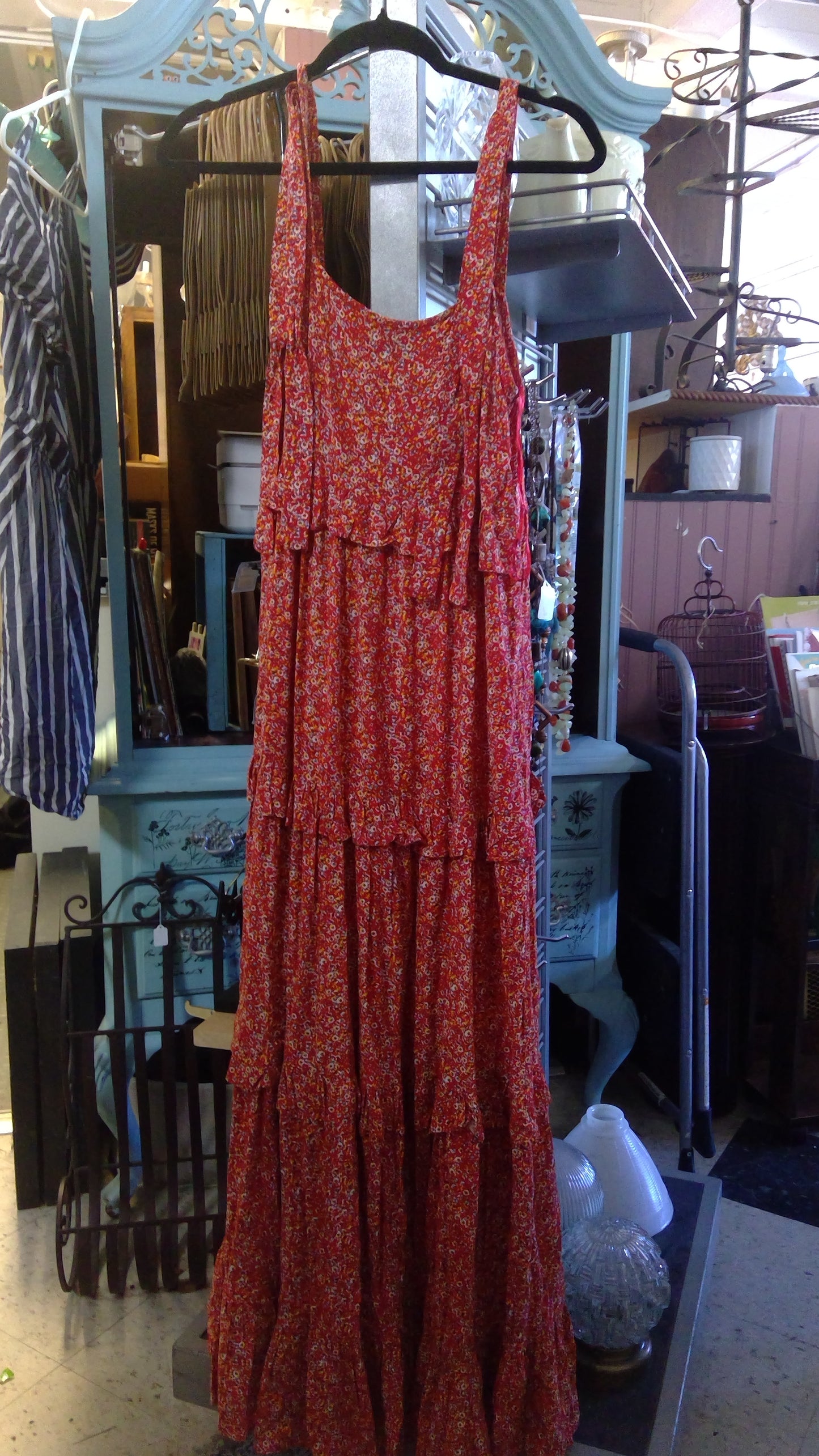 Red Floral Maxi Dress