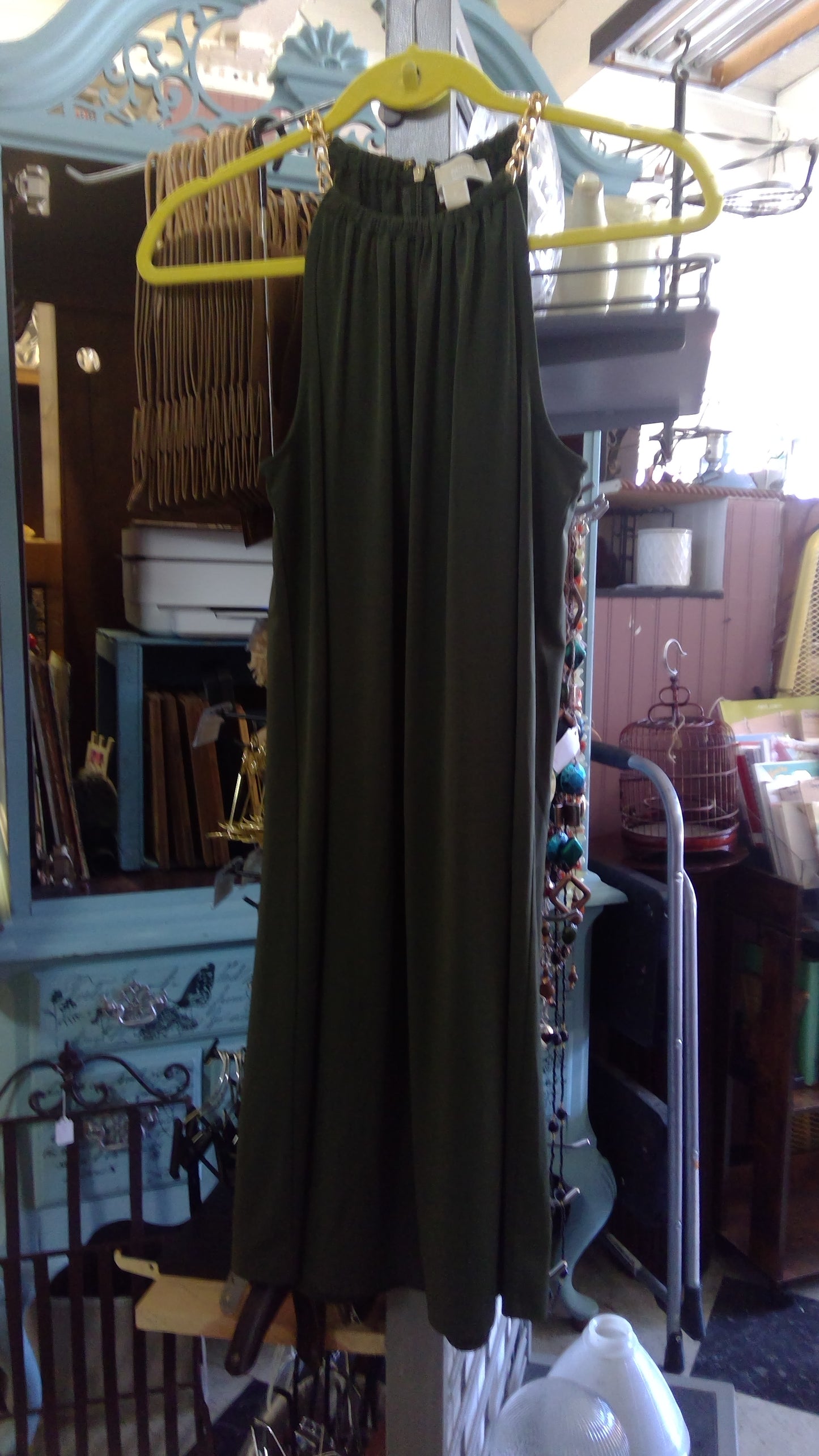 Olive Green Halter Dress