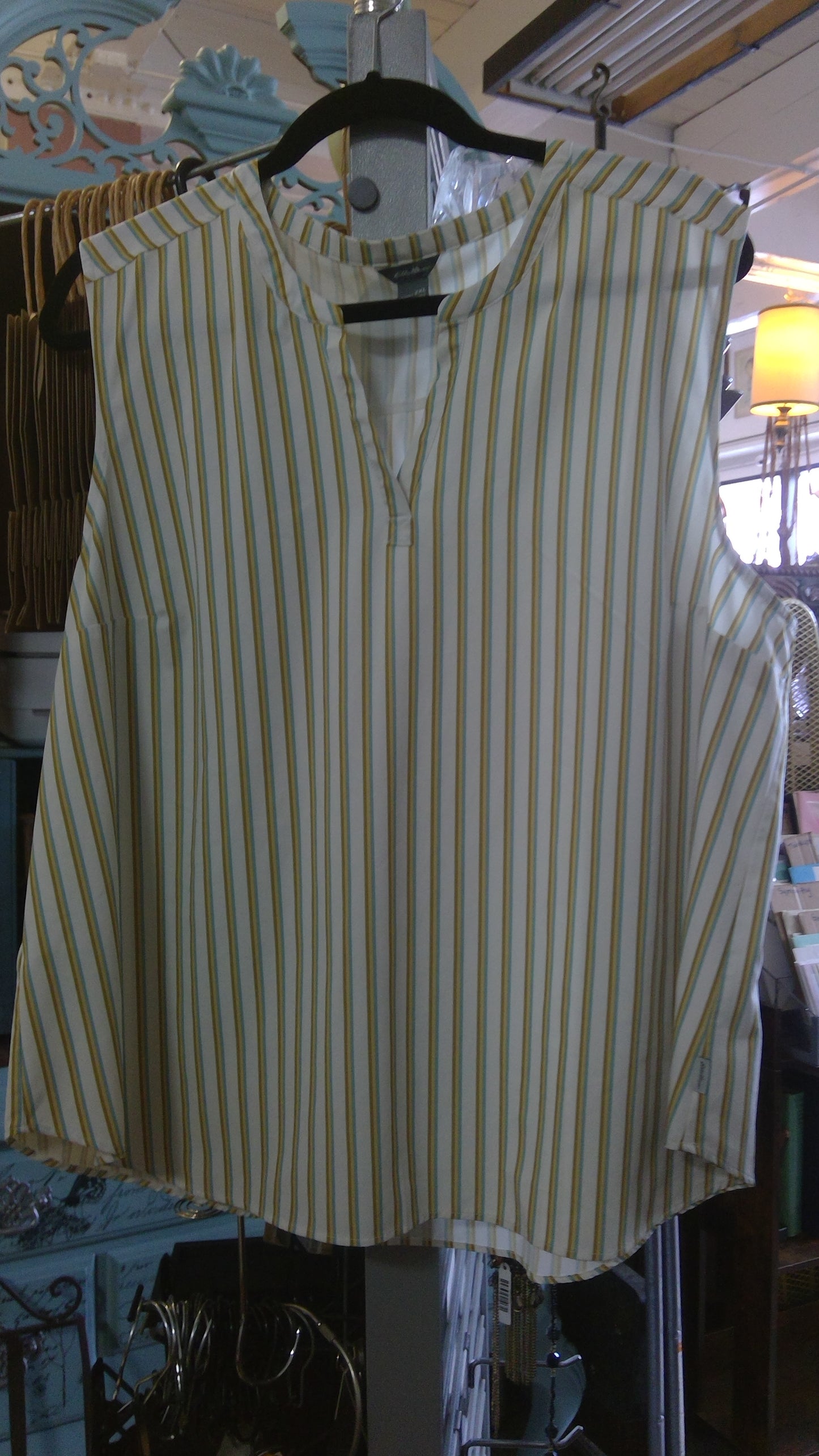 Striped V Neck Blouse