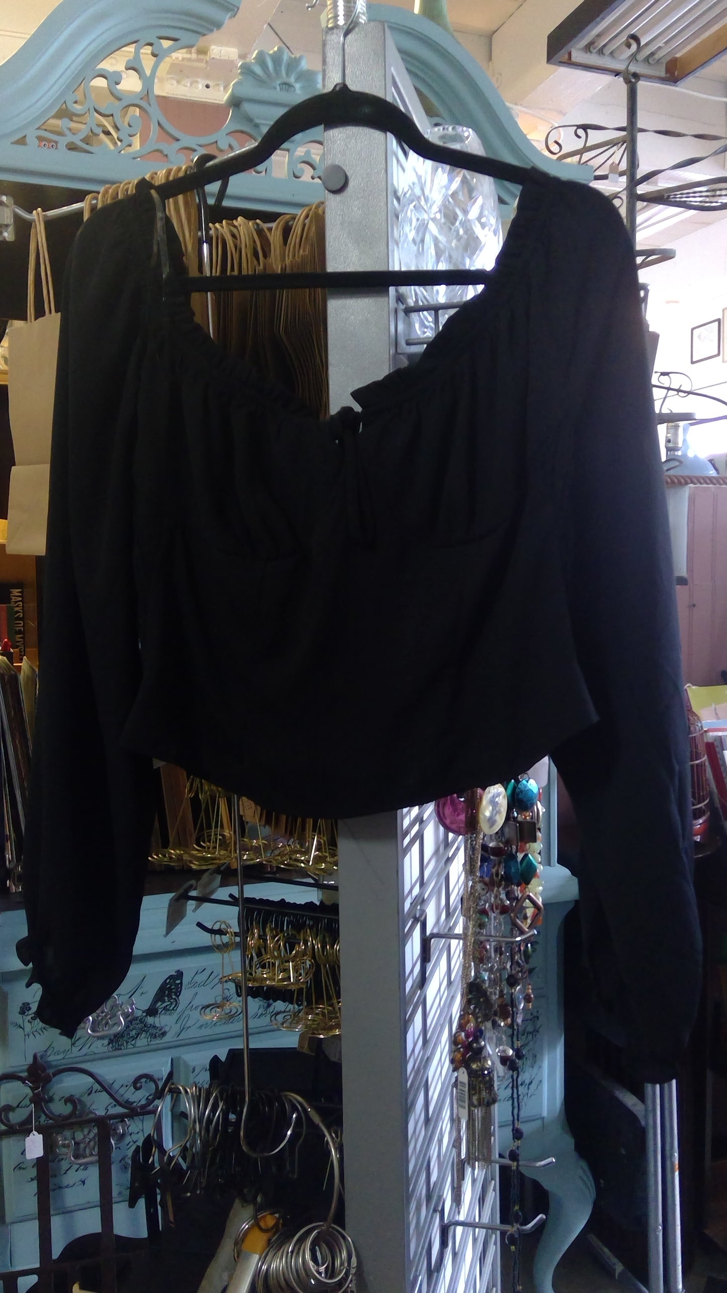 Black Long Sleeve Off the shoulder top