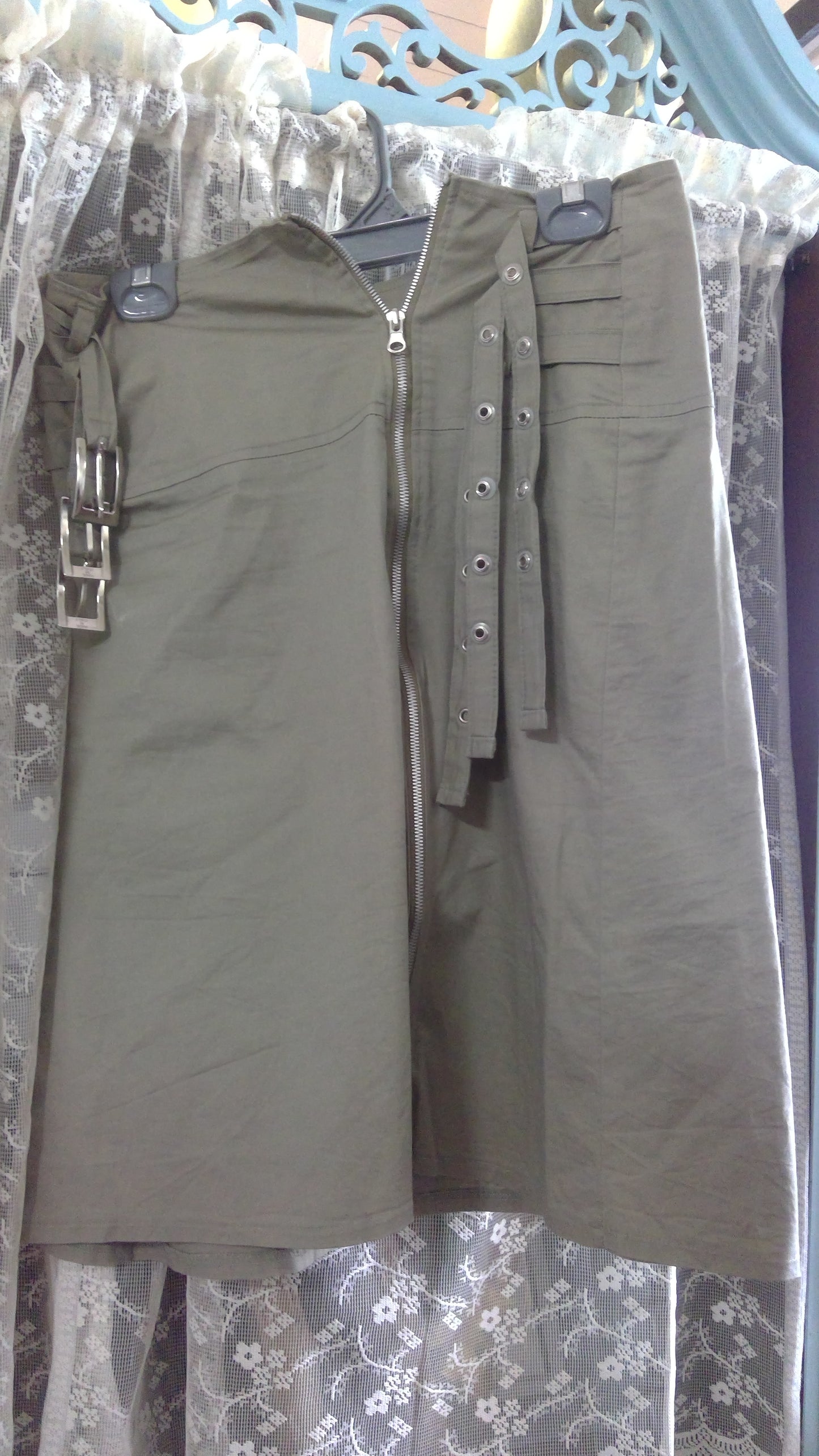 Olive zipper Skirt