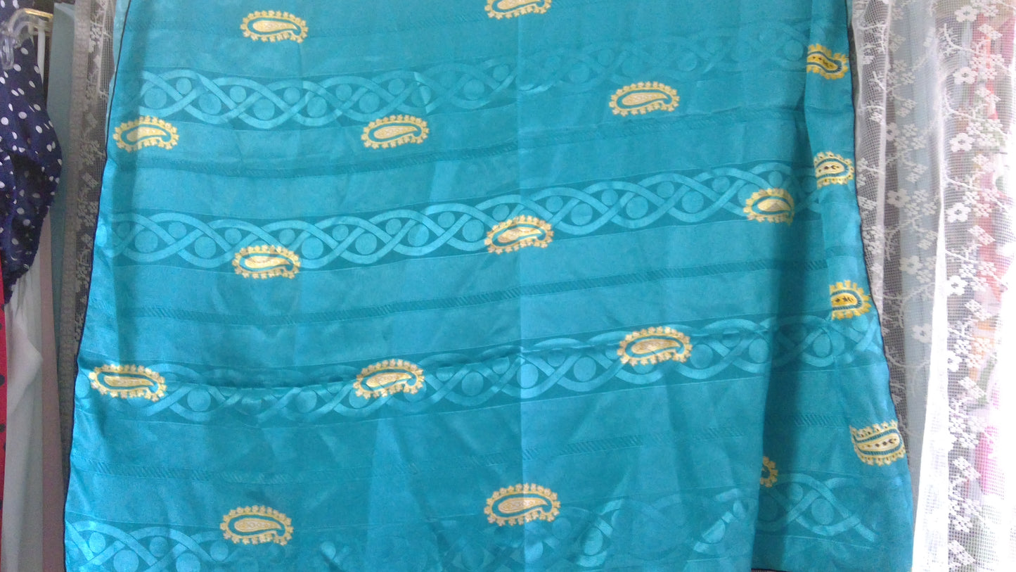Teal and Gold Scarf