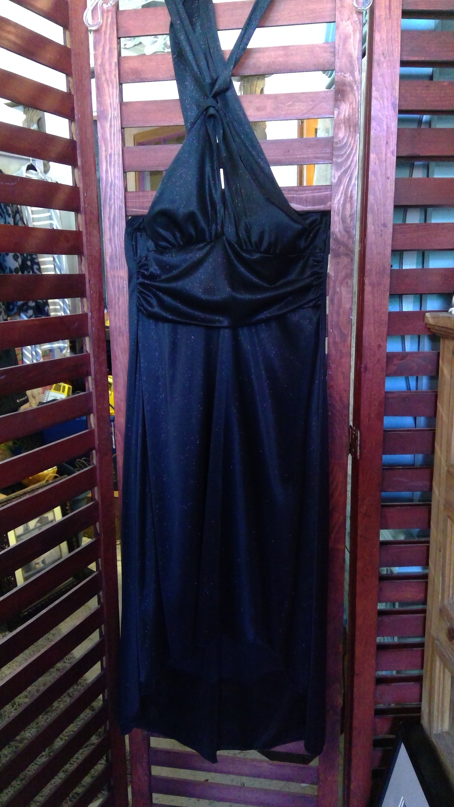 Sparkly Black Tie-on Dress