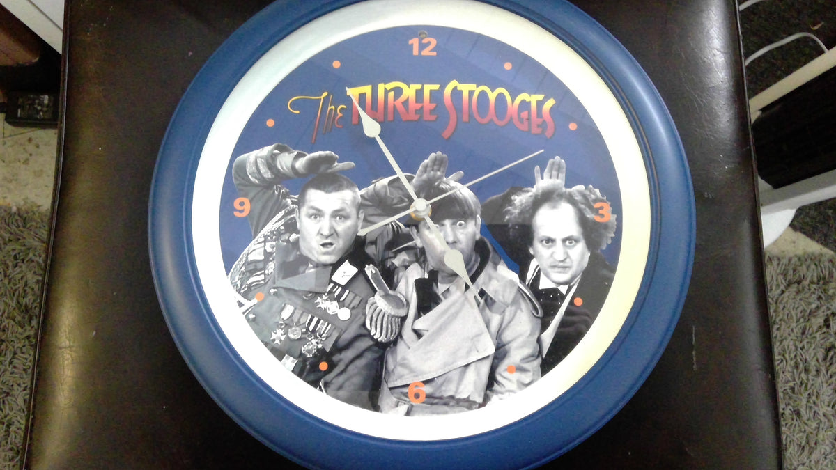 Vintage 2002 Three Stooges Talking Wall Clock Moe Larry Curly 15” Sound