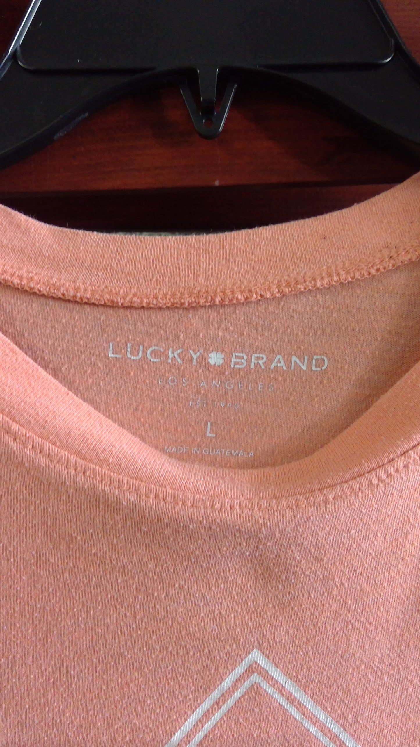 Lucky Brand Baby Pink Logo T-Shirt | 50/50 Cotton Blend | Size L