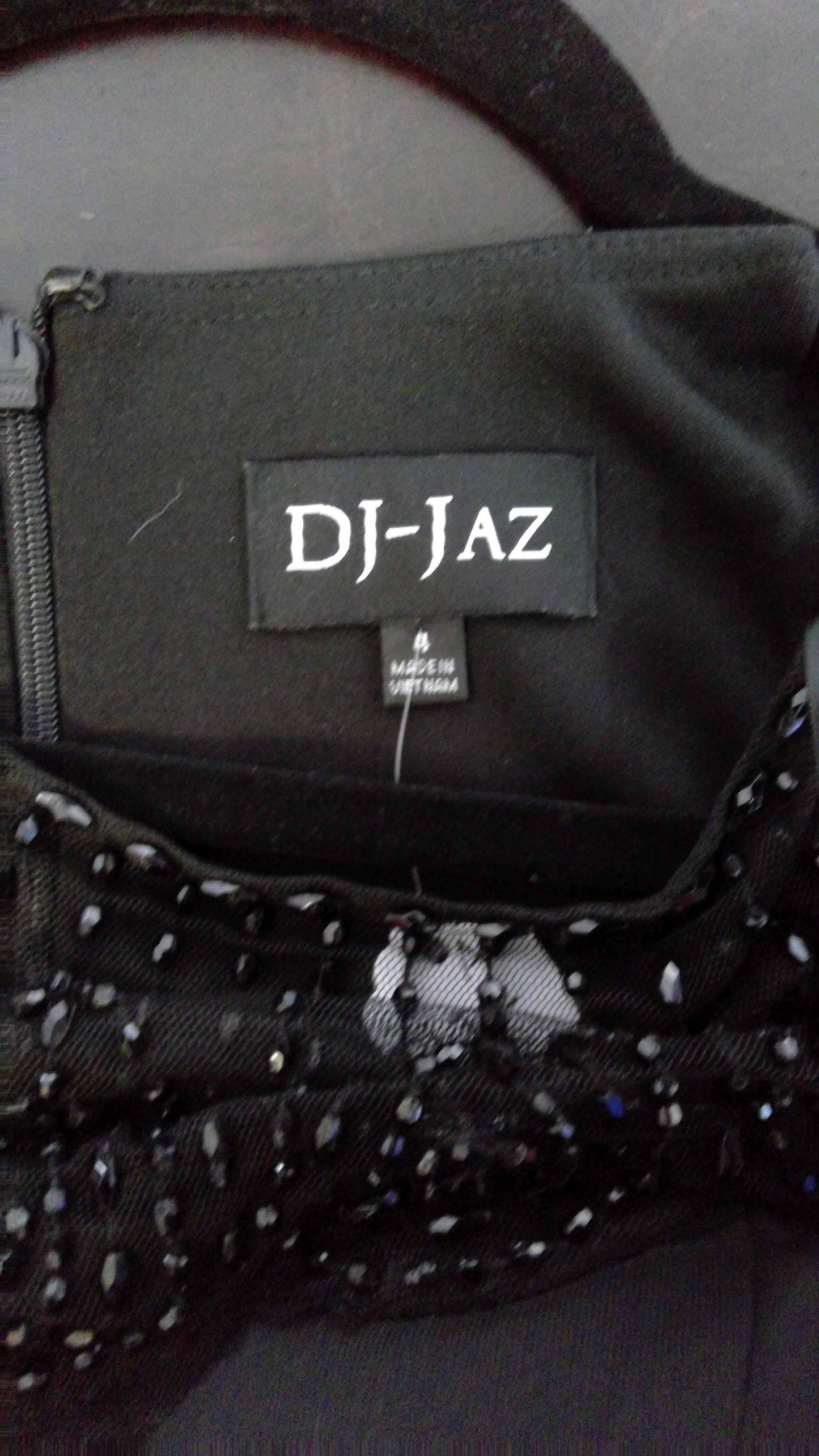 2000s Black Beaded Gown | Sheer Hand-Beaded Bodice | Cinched Waist | DJ-Jaz