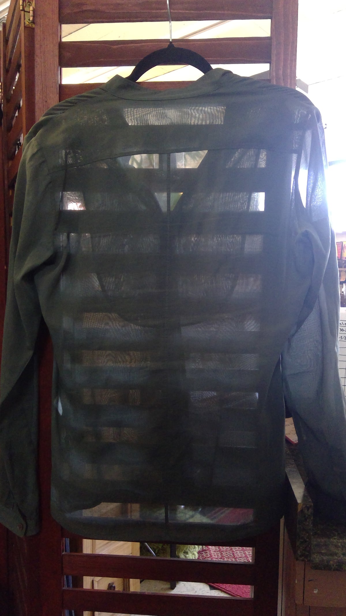 Theory “Jungle” Sage Green Cotton Blouse – NWT