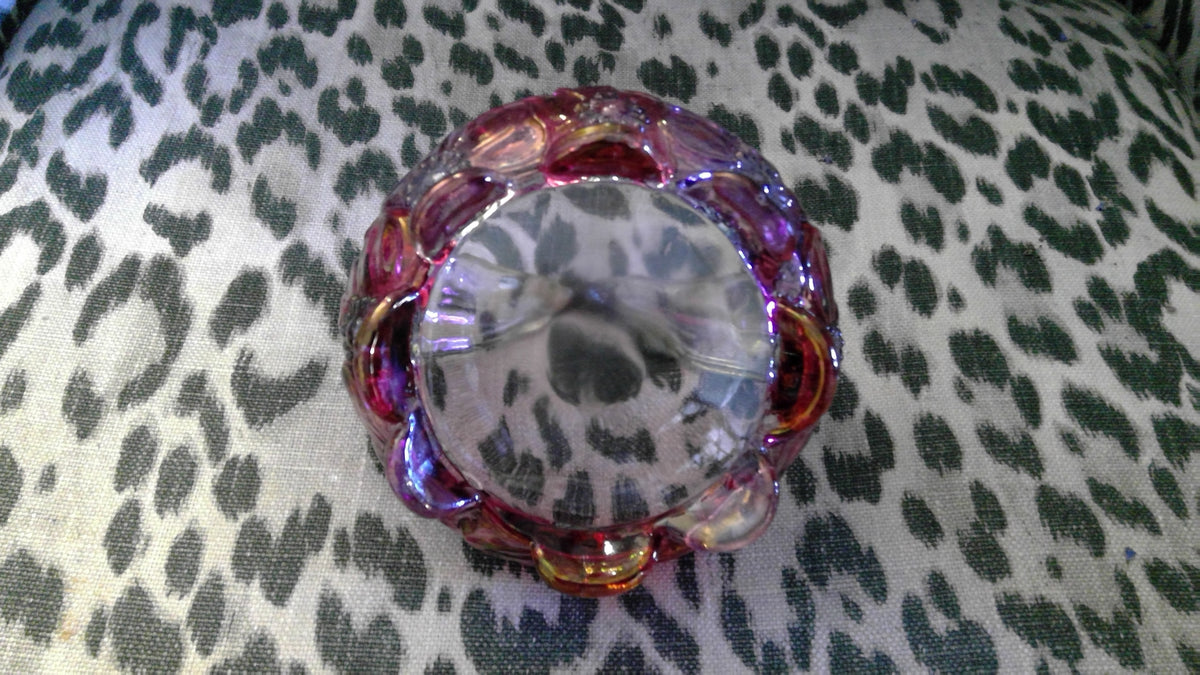 Vintage Westmoreland Glass Dogwood/Pansy Flower Basket
