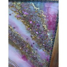 Load image into Gallery viewer, Pink Geode Resin and Glass By Kimberly Bottemiller