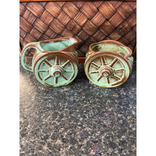 Load image into Gallery viewer, Frankoma Prairie Green Wagon Wheel Cream and Sugar dishes