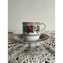 Load image into Gallery viewer, 1950s Japanese Richard Demitasse Cappuccino Floral Teacup and Saucer Set
