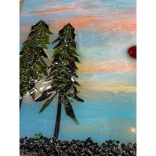 Load image into Gallery viewer, Red Sunset Forest Resin and Glass Art by Kimberly Bottemiller 23” 1/4 X 21” 5/8”
