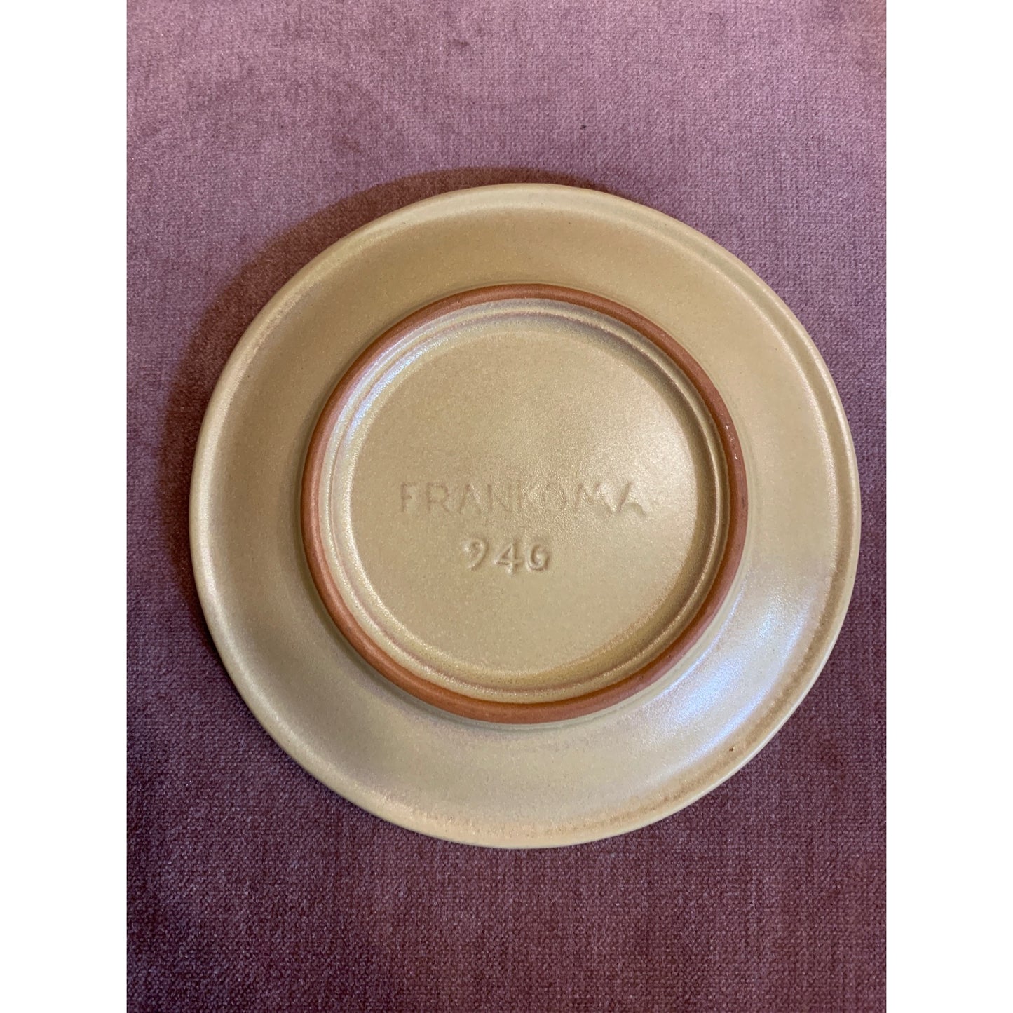 1960s Frankoma 4pc Desert Sand Wagon Wheel Bread Plates