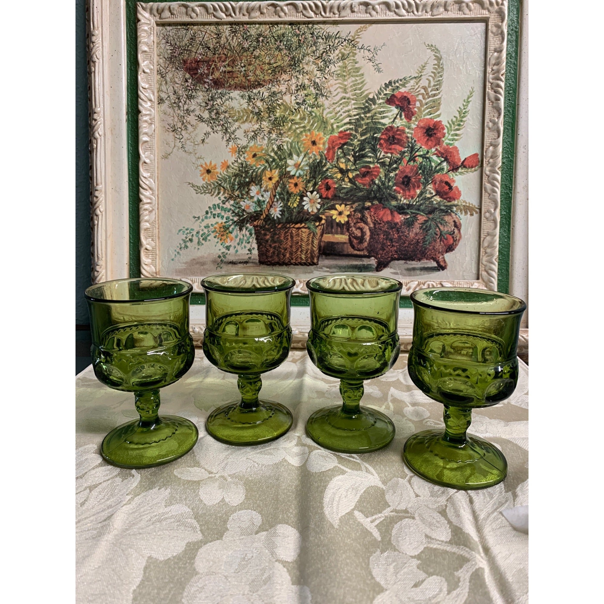 Ruby Red 1960s Kings Crown Glassware Set