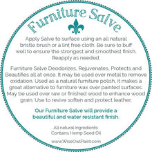 Load image into Gallery viewer, Wise Owl Furniture Salve - Egyptian Lotus, 8oz