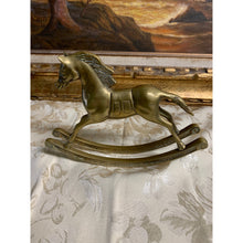 Load image into Gallery viewer, Large Vintage Brass Rocking Horse