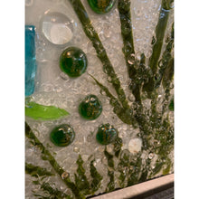 Load image into Gallery viewer, Resin Glass Art Blue Blowers 24” X 16”3/4” By Kimberly Bottemiller