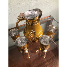 Load image into Gallery viewer, Golden Glitter Thermos Flask with Glass Inner Jug and Cups