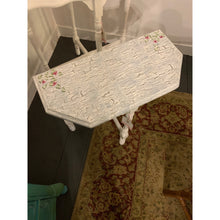 Load image into Gallery viewer, Vintage Upcycled Wood Side Table with Roses Hand Painted by Catherine Swift