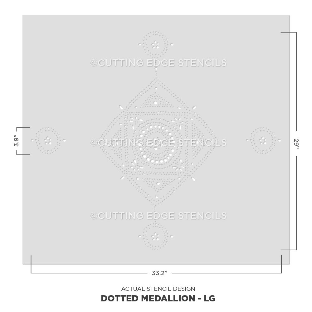 Cutting Edge Stencils - Dotted Medallion Wall Stencil Size Large