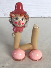 Load image into Gallery viewer, Folk Art Clown Sculpture as Letter "U" Figurine