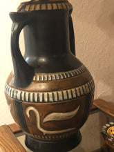 Load image into Gallery viewer, Vintage Dual Handle Pottery Jar Lamps w Cork Trim Shades