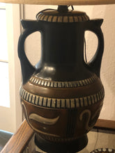 Load image into Gallery viewer, Vintage Dual Handle Pottery Jar Lamps w Cork Trim Shades