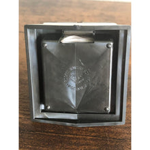 Load image into Gallery viewer, Vintage Signed Rocket Made USA Slate Gray and Gold Lucite and White Velvet Cameo Jewelry Box - empty