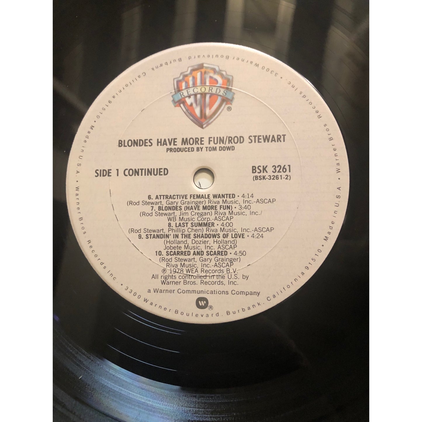 1978 Warner Brothers Rod Stewart Blonds Have More Fun Vinyl Album Record LP