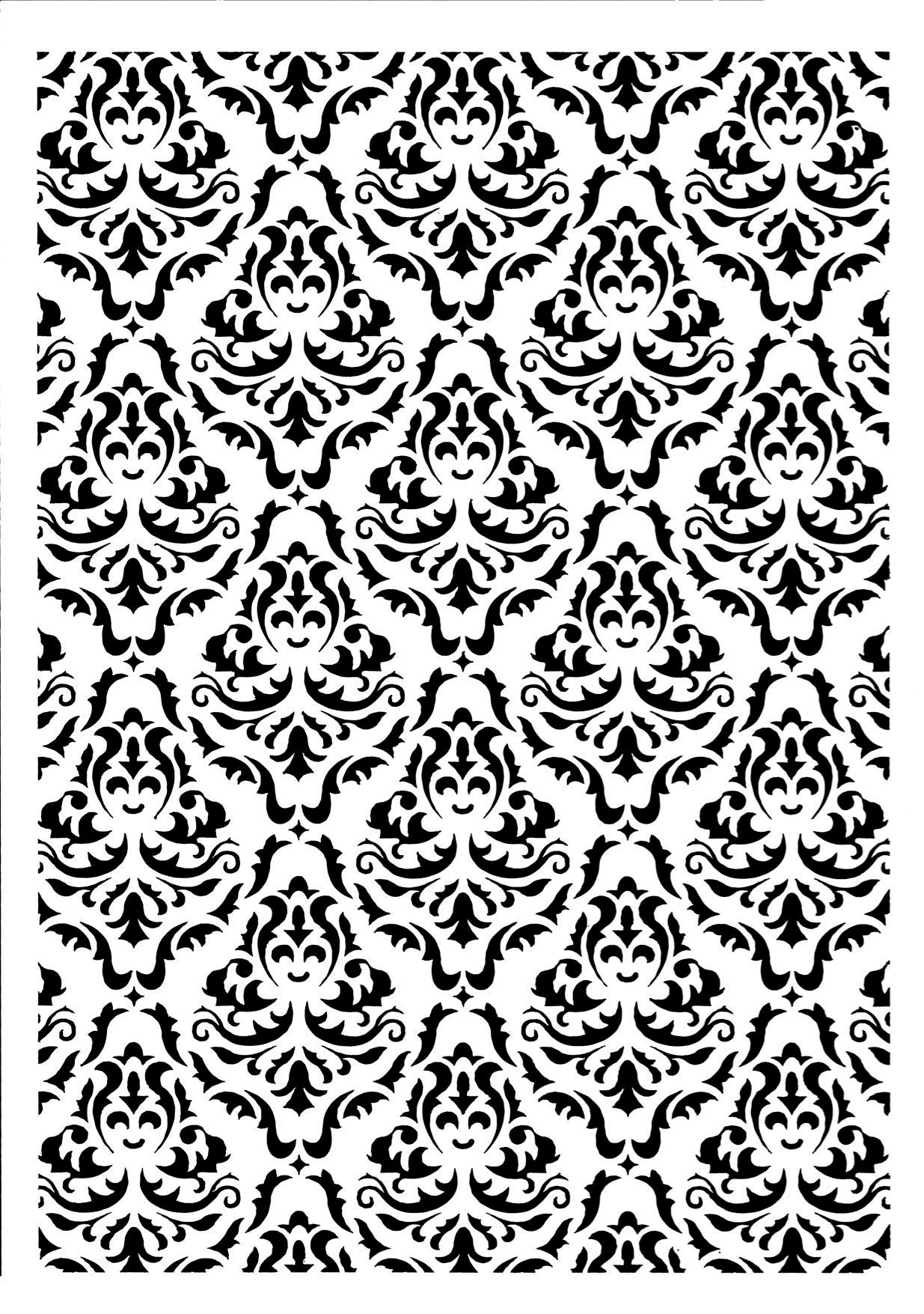 Posh Chalk Stencil Victorian Wallpaper 8.27" x 11.81"