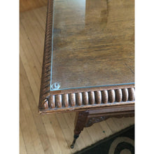Load image into Gallery viewer, Antique Quarter Sawn Carved Wood Victorian Parlor Table