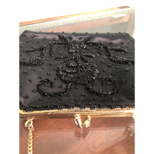 Load image into Gallery viewer, Black Beaded Evening Bag