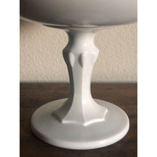 Load image into Gallery viewer, Vintage 1970s Indiana Glass Milk Glass Pedestal Bowl Teardrop Pattern, 1950s Centerpiece Bowl, Collectible Glass