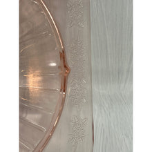 Load image into Gallery viewer, 1930s Jeanette Adam Pink Depression Glass Square Footed Serving Plate, Cake Plate