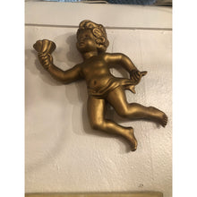 Load image into Gallery viewer, Vintage 50s 60s Large gold Cherub