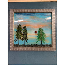 Load image into Gallery viewer, Red Sunset Forest Resin and Glass Art by Kimberly Bottemiller 23” 1/4 X 21” 5/8”