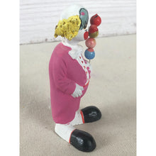 Load image into Gallery viewer, Vintage Mexican Folk Art Paper Mache Clown in Pink Holding Four Balls on a Stick