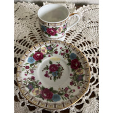 Load image into Gallery viewer, 1950s Japanese Richard Demitasse Cappuccino Floral Teacup and Saucer Set