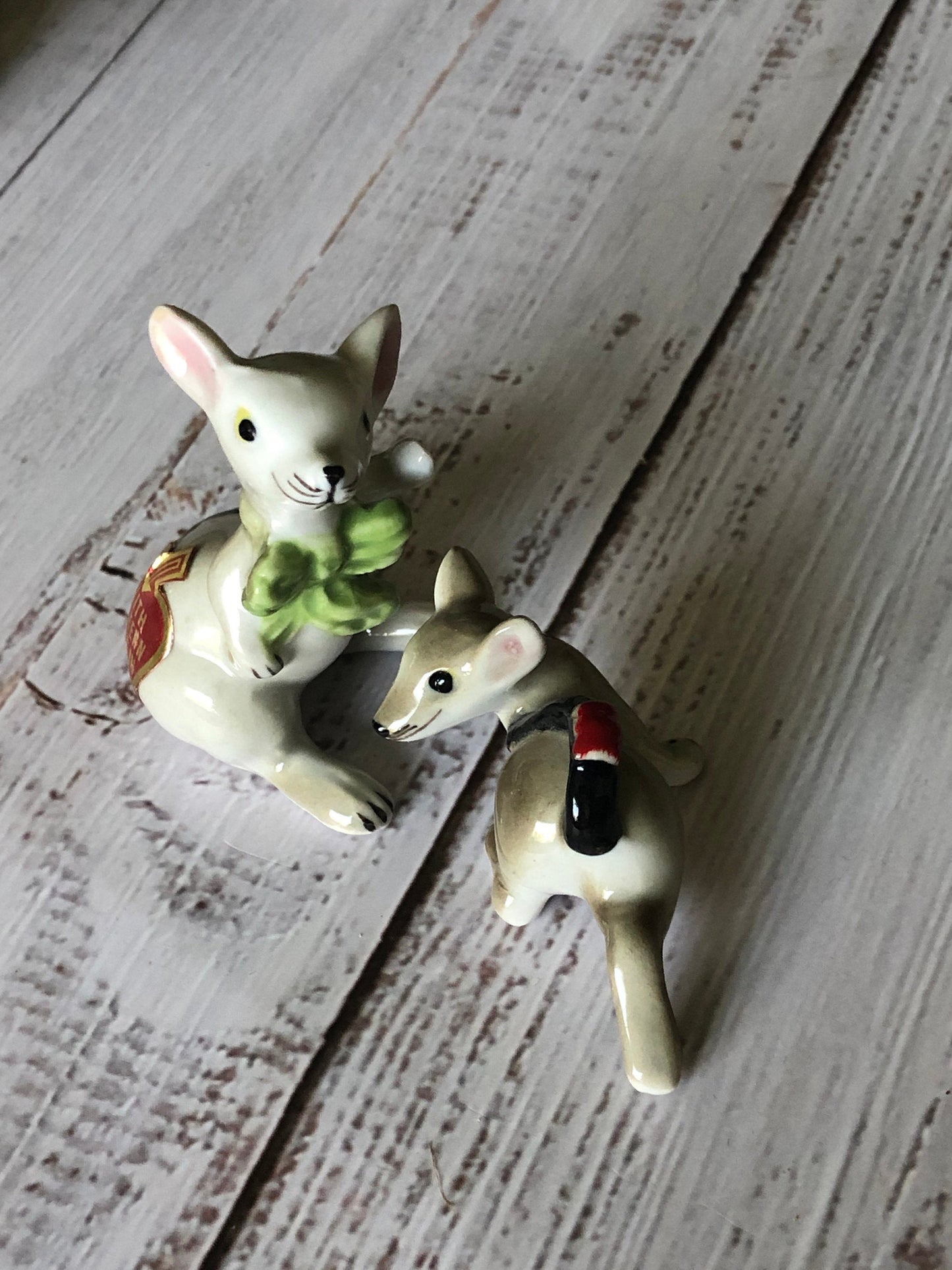 Miniature Porcelain Mouse Pair Smith Western Made in Japan