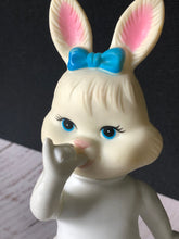 Load image into Gallery viewer, Vintage Easter Unlimited Inc. Vinyl Rabbit Doll Sucking Thumb Made in Hong Kong