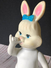 Load image into Gallery viewer, Vintage Easter Unlimited Inc. Vinyl Rabbit Doll Sucking Thumb Made in Hong Kong