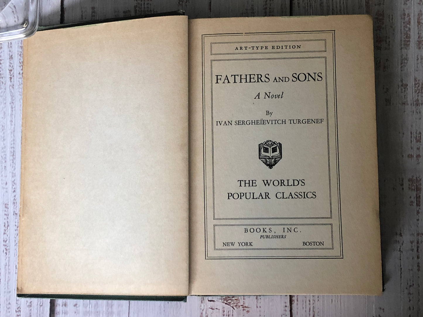 1940s Books Inc. Publishers Art-Type Edition Fathers and Sons a Novel by Ivan Sergheievitch Turgenef