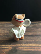 Load image into Gallery viewer, Vintage Flocked Tennis Bear Red, White and Blue