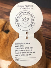 Load image into Gallery viewer, 1997 Purr-fection Cushy Critter by MJC. Baby Bulldog Named "Spike", MJC Syle #2859