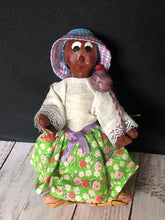 Load image into Gallery viewer, Vintage Mexico Souvenir Oil Cloth Dolls, Mexican Folk Art Doll Set with Straw Sombreros, Spanish Man & Woman Cultural Dolls, Unique Couple