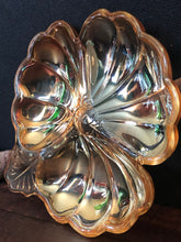 Load image into Gallery viewer, Vintage 1930s Jeannette Marigold Carnival Glass 3 leaf Clover Dish, Divided Serving Dish, Relish Dish, A Hors D'Deuvre Tray