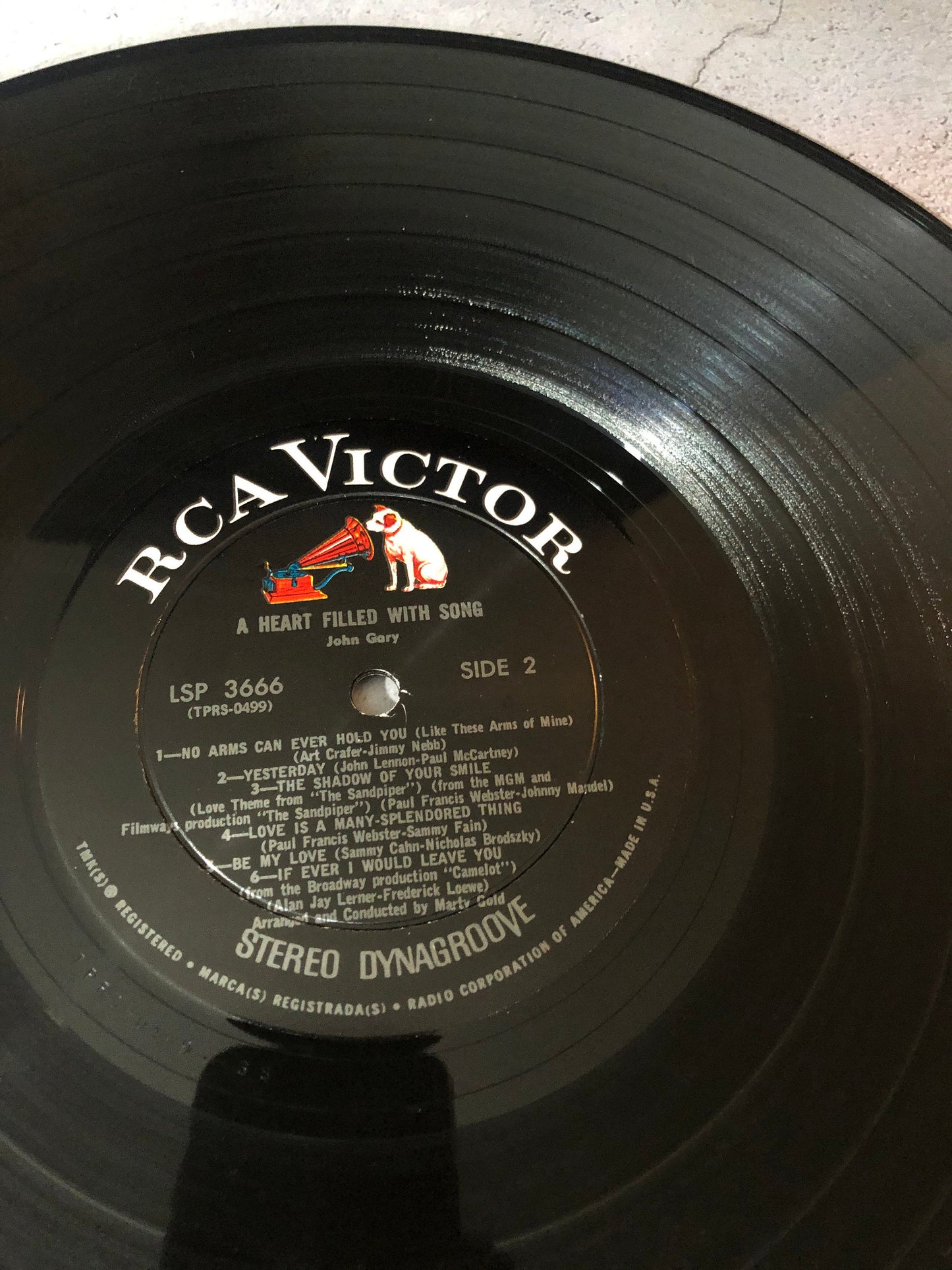 1966 RCA Victor Dynagroove Recording John Gary A Heart Filled With Song LP Record Album Viny