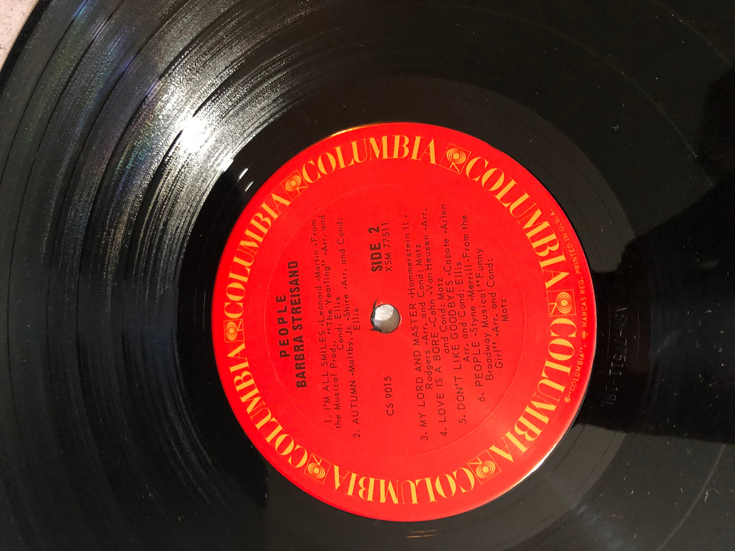 1977 Columbia Records Barbra Streisand People Vinyl Record Album Vinyl