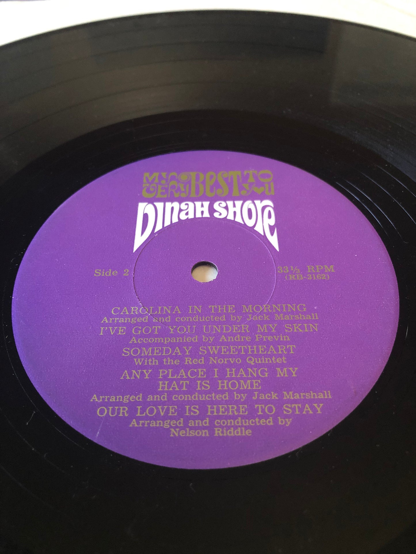 1964 Capitol Custom My Very Best To You Dinah Shore 12" Mono Vinyl Record LP 1960s